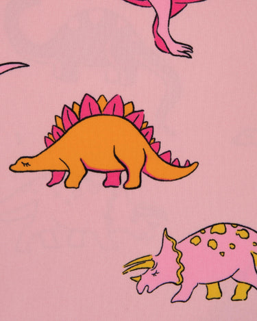 Kids' Pink Dinosaur Crewneck Long Pyjama Set